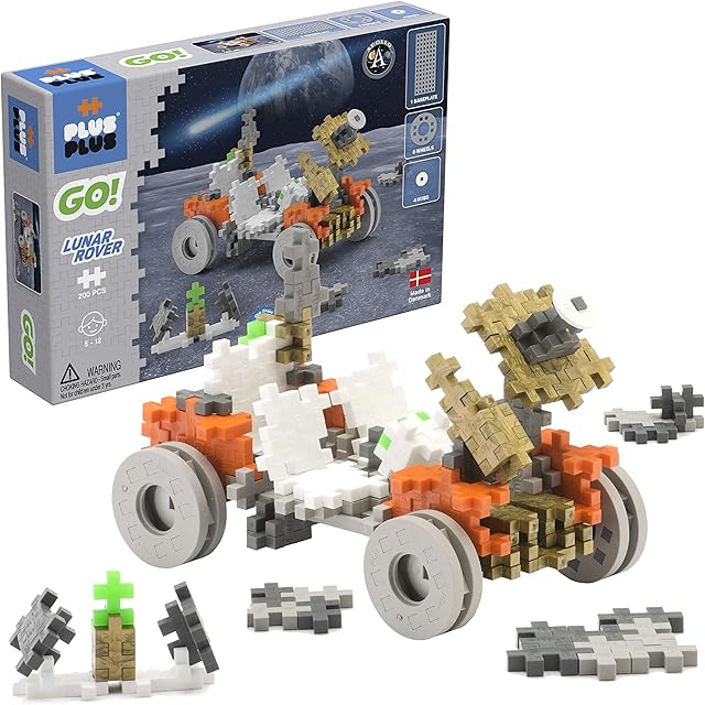The PLUS PLUS - GO! Lunar Rover - 200 Pieces - Model Space Vehicle Building Stem/Steam Toy, Interlocking Mini Puzzle Blocks for Kids