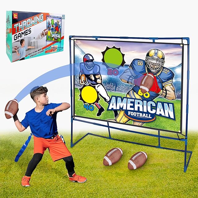 The Football Games for Kids with Bracket -Sports & Outdoor Play Toys, Kids Football Throwing Target Game,Indoor Outdoor Backyard Toy Family Party Game,New Years for Kids(Target 47 * 35in)