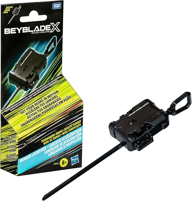 The Beyblade X Official Winder Launcher for use with Beylade X Spinning Top Toys and Beystadium; Great Gift for 8 Year Old Boys and Girls