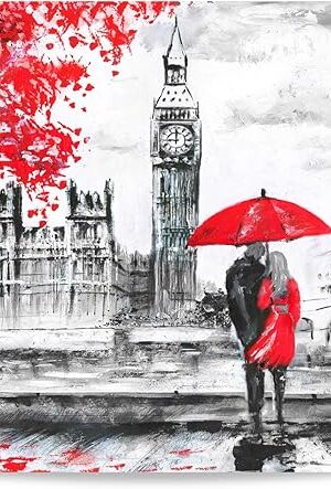 The Puzzles for Adults Jigsaw Puzzles 1000 Pieces for Adults Kids– Red Umbrella Couple Puzzle - Wooden Puzzle Jigsaw Puzzle Artwork Intellective Educational Toys Gifts(29.5x19.7 Inches)