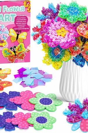 The Poke in Fun Art Flower Craft Kits for Kids, Gifts for 6 7 8 9 10 Year Old Girls Art Supplies Activity,Creative Educational Toys for Girls & Boys Age 5-12,Birthday Gifts,Party Favours & Home Décor