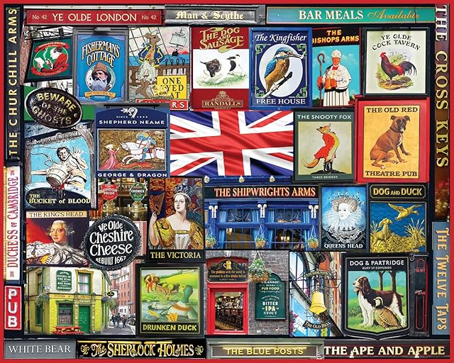 The White Mountain - British Pubs, 1000 Piece Jigsaw Puzzle, England Puzzle, Great Britain
