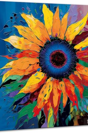 The PICKFORU Sunflower Puzzle for Adults 1000 Pieces - Colorful Gradient Flower Fine Art Jigsaw, Floral Painting as Sunflower Decor