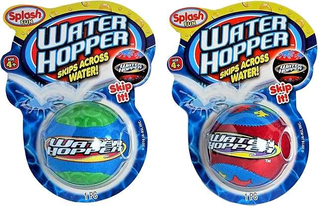 The JA-RU Water Hopper Ball Toy Pack (2 Pack Assorted) Bouncing Water Skip Ball. Water Balls for Pool and for Beach Game. Squishy Skipper Water Bouncy Balls for Kids and Adults. 880-2p