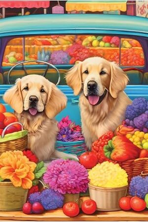 The RoseArt - Kodak Premium - Pickup Pups- 350 Piece Jigsaw Puzzle for Adults