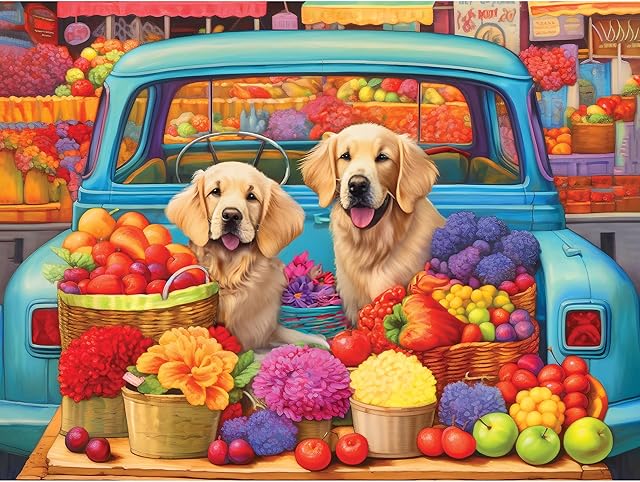 The RoseArt - Kodak Premium - Pickup Pups- 350 Piece Jigsaw Puzzle for Adults