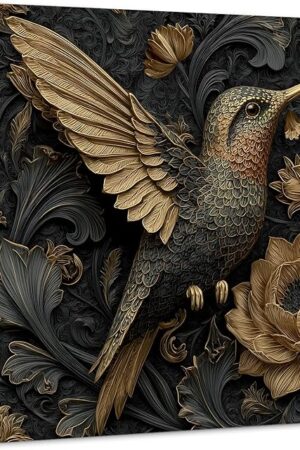 The PICKFORU Hummingbird Puzzles for Adults 1000 Pieces, Retro Bird Flower Puzzle, Difficult Unique Animal Jigsaw Puzzles Wall Art