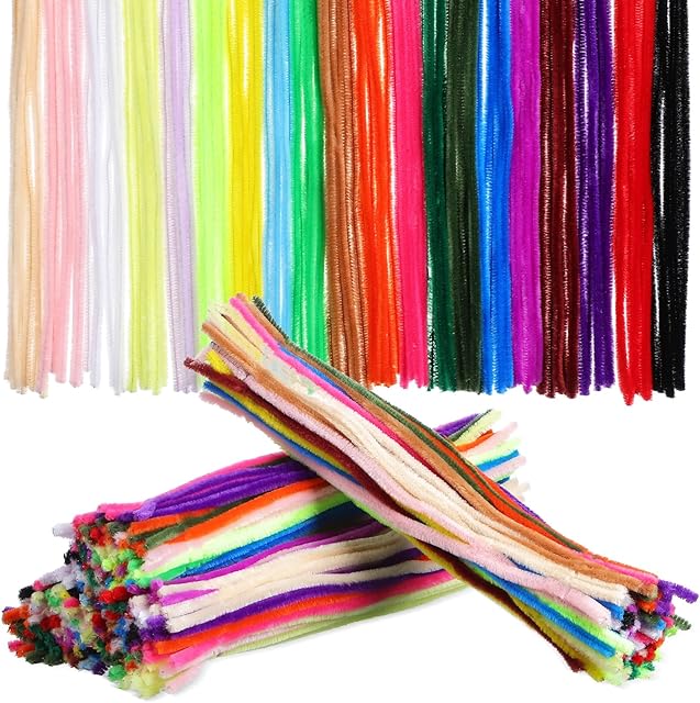 The Chenille Stems Craft Kit - 400 Count Pipe Cleaners in 20 Vibrant Colors for DIY Art Projects Safe and Bendable