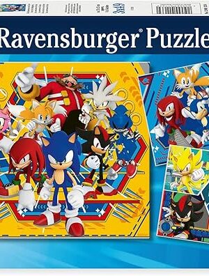 The Ravensburger Sonic The Hedgehog 3 x 49 Piece Jigsaw Puzzle Set for Kids - Screen-Free Activity Boosts Concentration and Focus