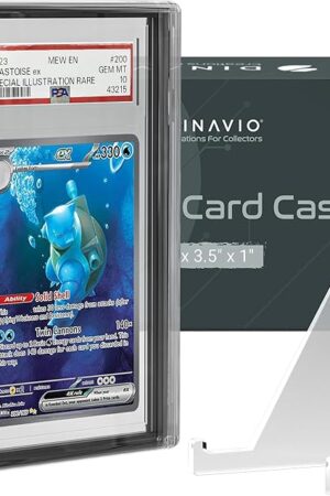 The PSA Graded Card Display Acrylic Case for Standard PSA and CGC Slabs - Slab Case - PSA Card Case - Graded Card Display Case - Updated Dimensions - Stand Included (Black Border)