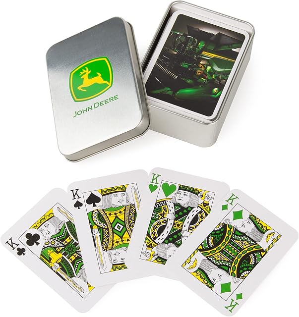 The John Deere Playing Cards – Standard Playing Card Deck with Collector’s Tin – Family Game Fun for Ages 6+