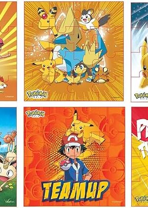 The Pokemon Style Characters Jigsaw Puzzle, Pack of 6, Total 96 Pieces, Assortment 1