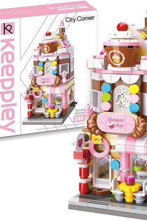 The QMAN Building Blocks Toys City Street Construction Set Educational Bricks Toy for Girls Age 6-12 and Up (Honey Sweet Dessert House)
