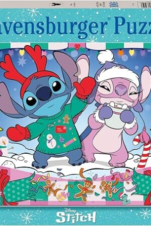 The Ravensburger - Disney Stitch Christmas - 100 Piece Jigsaw Puzzle - Join Mischievous Stitch & Angel - Large Pieces for Kids - Premium Quality - Ages 6+