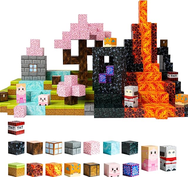 The Magnetic Blocks - 150 PCS Build World Magic Portal Set - Magnetic Tiles Building Blocks Toddler Toys STEM Sensory Outdoor Toys for 3+ Year Old Boys & Girls, Creative Kids Games