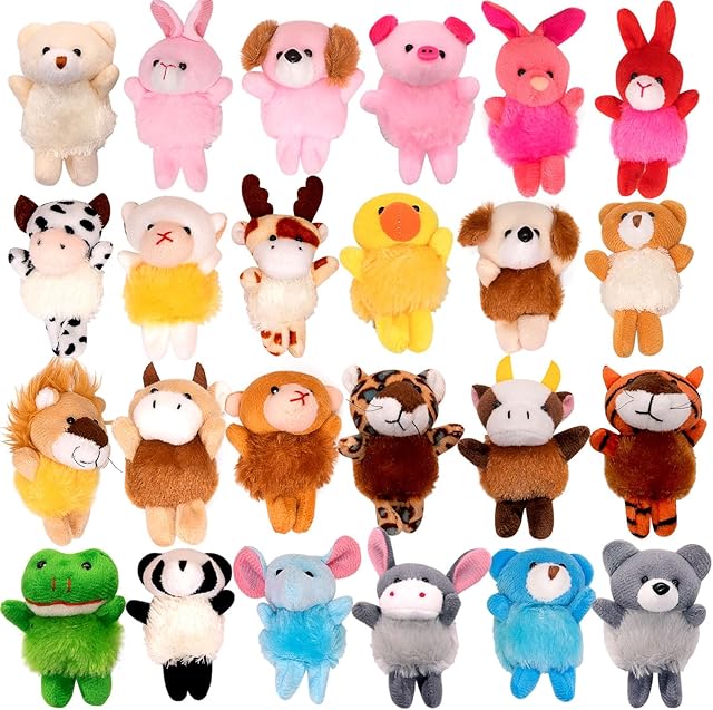 The 24 Pack Small Stuffed Animals Bulk Gifts for Kids (2.3/2"-2.5/3.5" Each), Party Favors Toys for Girls, Easter Basket Stuffers Christmas Stocking Plushies (24PCS)