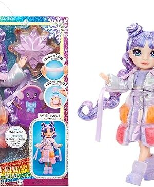 The Rainbow High Winter Wonderland Violet - Purple 11? Fashion Doll with Magic Snow Hidden in Fashion That Puffs Up with Water, and Snowman Kit, Great Gift for Kids 4-12 Years Old