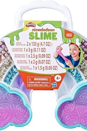 The Play-Doh Nickelodeon Slime Brand Compound Rainbow Mixing Set, Pre Made with Add-in Charms, Kids Arts & Crafts Kit, Preschool Sensory Toys, Ages 4+