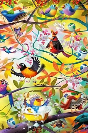 The Ravensburger - Busy Birdies - 1000 Piece Jigsaw Puzzle - Birds with Attitude - Bright, Bold Birds in a Stunning Array of Colors - Frameable - Premium Quality - Puzzles for Adults