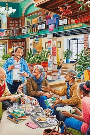 The Ravensburger - Turn The Page Bookclub - 1000 Piece Jigsaw Puzzle - Stunning, Vivid Colors - Inspired Bookclub, Library, Coffee Shop Scene - Puzzles for Adults