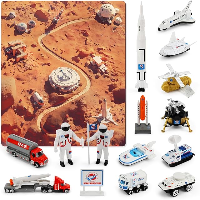 The Space Toy for Kids 3-5, Spaceship Astronaut Toys, Rocket Ship Set, Space Exploration Adventure Rocket, Rocketship Toys for 4 Year Old Boys, 3 Year Old Boy Gift, Modular Galactic Supersonic Rocket