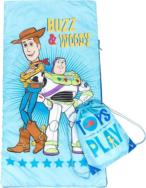 The Jay Franco Disney Toy Story Slumber Sack - Cozy & Warm Kids Lightweight Slumber Bag - Featuring Woody and Buzz Lightyear (Official Disney Pixar Product)