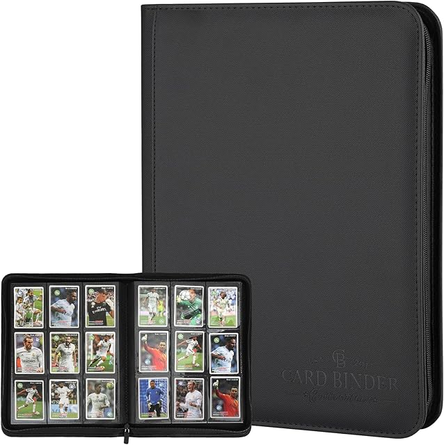 The 9 Pockets Card Binder,Premium Zip Trading Card Binder,540 Double Sided Pocket PU Collection Binder, Collector Album, Card Folder for MTG, TCG, Business Cards.(Black)
