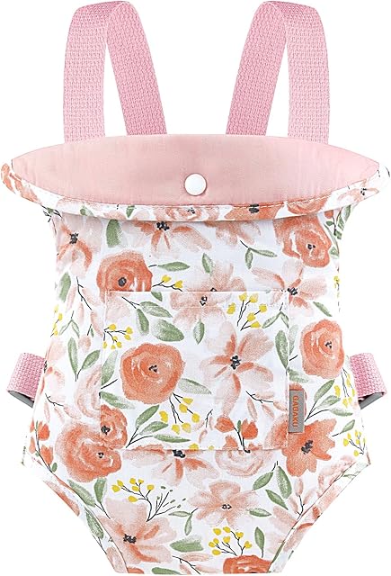 The GAGAKU Baby Doll Carrier for Little Girls, Doll Accessories for Toddlers 1-3, Kids Toy Baby Dolls Sling Carrier - Rose