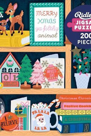 The Ridley's Games: Festive Curiosities 200-Piece Christmas Puzzle|Holiday Puzzle with Gingerbread Houses, Snowmen, Christmas Trees, Nut Crackers|Makes Great Holiday Décor|Perfect Stocking Stuffer