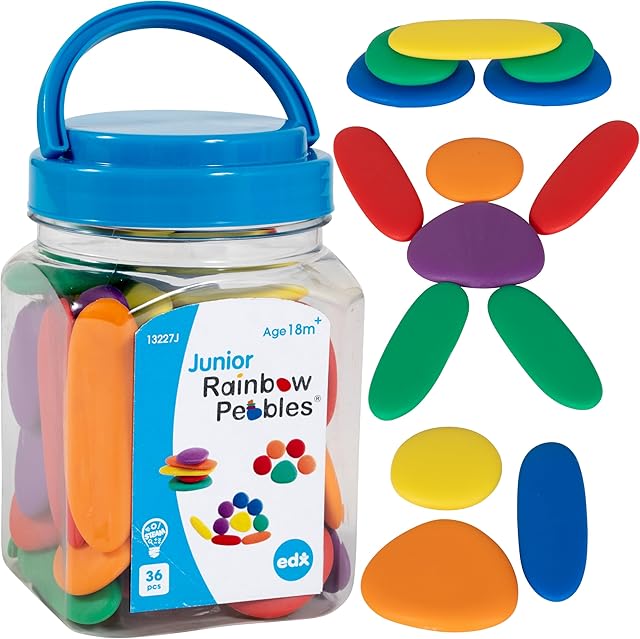 The Junior - Mini Jar - Ages 18m+ - The Original Sorting and Stacking Stones - First Counting and Sorting Toy