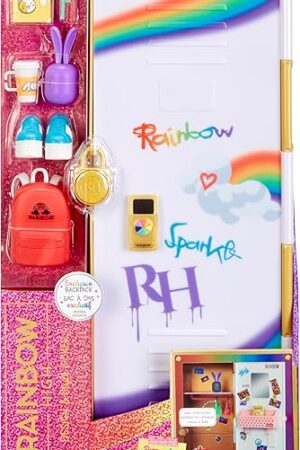 The Rainbow High Design & Style Locker Playset with Shelves, Hangers, Accessories and Stickers, Toy Gift for Kids Ages 4-12+