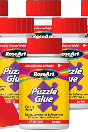 The RoseArt - 4.5 oz. Jigsaw Puzzle Glue with Applicator 6-Pack