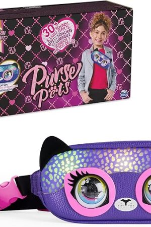 The Purse Pets, Savannah Spotlight Belt Bag, Interactive Pet Toy & Fanny Pack Crossbody Purse, Over 30 Sounds & Light Effects, Girls Bag & Tween Gifts