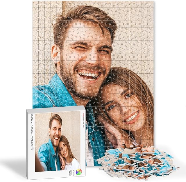 The Custom Puzzle from Photos,Personalized Jigsaw Puzzle for Adult Kids, Make Your Own Photo Puzzle from Picture, Birthday Gift for Women Men GF BF Anniversary Wedding Chrismas(200 PCS-Vertical)