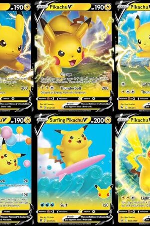 The Pikachu Ultra Rare Card Lot - x6 Pokemon Card Set - Pikachu V - Flying Pikachu V - Surfing Pikachu V