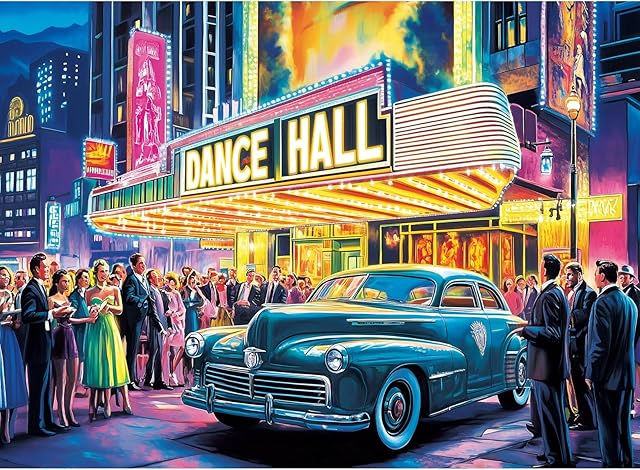 The 300 Piece Puzzles for Adult, Neon Dance Hall Puzzle 300 Pieces for Adults Kids Senior, Retro Style Adult Puzzles, Challenging Family Puzzle Colorful Activity Game Gift for Friend 20.5 X 15 Inches
