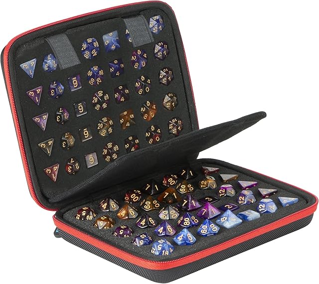 The Bavel DND Dice Case with Detachable Dice Sponge and Tray, D6 D20 Set Case for Dungeons and Dragons RPG, MTG, Table Games