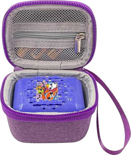 The Hard Carrying EVA Case Compatible with Bitzee Digital Pet Interactive Virtual Toy, Storage Travel Holder for Bitzee Virtual Electronic Pets Accessories for Kids (Case Only) (Purple)