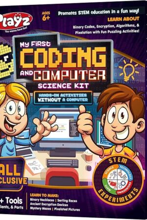 The Playz My First Coding & Computer Science Kit - Learn About Binary Codes, Encryption, Algorithms & Pixelation Through Fun Puzzling Activities Without Using a Computer for Boys, Girls, Teenagers, Kids
