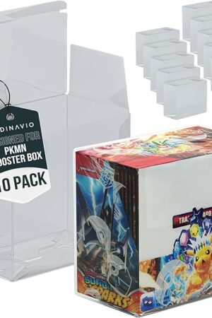 The Plastic PKMN Booster Box Protector 10 Pack - Booster Box Case Display Protectors - Compatible with English PKMN Booster Boxes - 0.5mm Thick (Pack of 10)