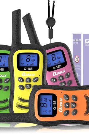 The Quolix Walkie Talkies for Kids Rechargeable, Toys for Age 5-13 Girls LED Flashlight, VOX, Easy to Use Kids Walkie Talkies Long Range for Christmas Birthday Gifts Indoor and Outdoor Toys