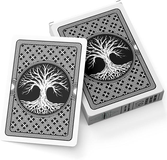 The Tree of Life Blank Playing Cards - Deck of DIY Customizable Blank Poker Cards to Create Your Own Oracle Cards, Tarot Cards, and Card Games / 60 Cards (Black)