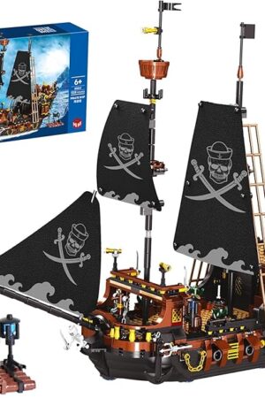 The Pirate Ship Mini Building Set, 1328 Pcs Display Boat Sailboat Model Building Kit, STEM Creativity Big Ship Model Block Toy, Christmas Birthday Gift for Adults Teens Kids Boys Girls 8-14