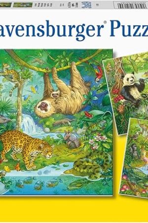 The Ravensburger Jungle Fun Puzzle Set | 3x49 Piece Jigsaw Puzzles for Kids | Screen-Free Activity | Boosts Concentration and Focus | Great Gift