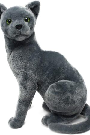 The Rae The Russian Blue Cat - 12 Inch Grey Stuffed Animal Plush Gray Cat