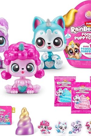 The Rainbocorns Pocket Puppycorn 3 Pack by ZURU Toy Puppy Dog Mini Unboxing Girls Gifting