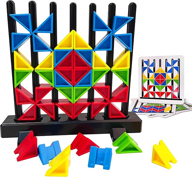 The 3D Building Blocks Puzzle Board Games for Kid Adult Educational Toys Brain Teaser Puzzles Challenge Geometry Logic IQ Games STEM for 3 Years Boys Girls