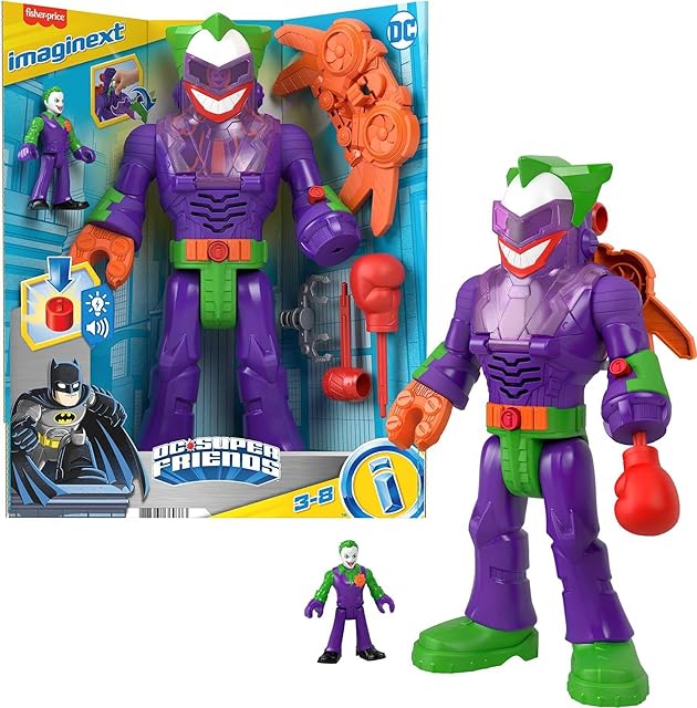 The Fisher-Price Imaginext DC Super Friends Robot Toy, The Joker Insider & LaffBot 12-Inch with Lights Sounds & Figure for Kids Ages 3+ Years