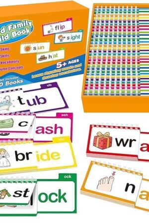 The Read & Rhyme – 30 Flip Books to Explore Word Families, Letter Sounds Flash Cards, ABC Vocabulary Flashcards, Kindergarten Sight Word Flash Cards, Reading Games