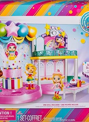The Poptastic Party Playset with Confetti, Exclusive Collectible Mini Doll and Accessories, for Ages 4 and Up, Standard